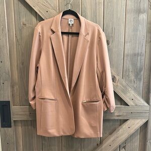 Anne Klein Tan Blazer Structured Suit Jacket
